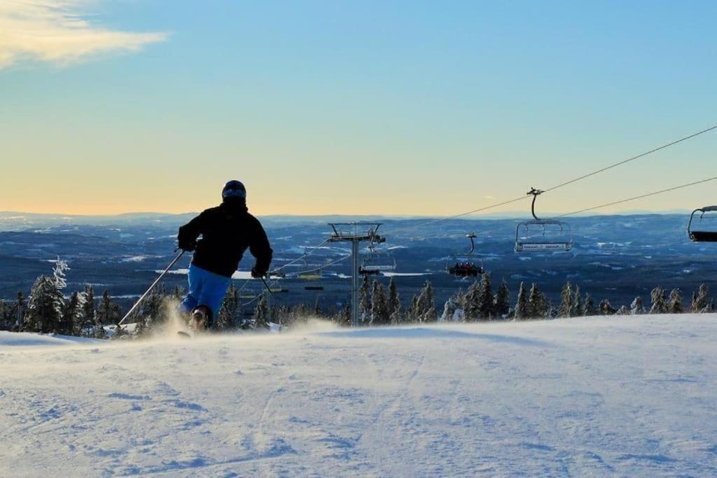 Leilighet Med Panoramautsikt Sjusjoen Innendors Parkering Exteriér fotografie